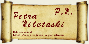 Petra Miletaški vizit kartica